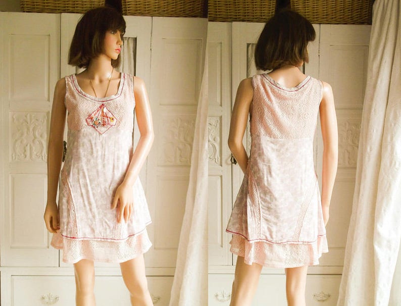 pink lace boho dress