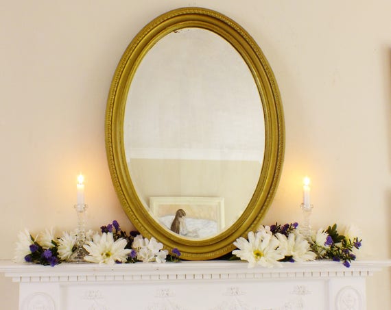 Antique Mirror Victorian Oval Wooden Framed Victorian Oval Wooden Framed Mirror