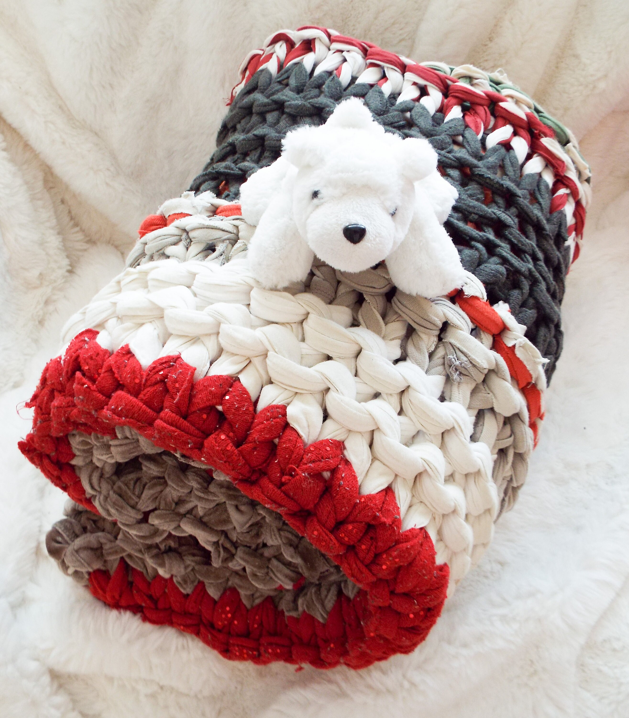 Hand knitted chunky thick recycled rug Colourful hand knitted Etsy