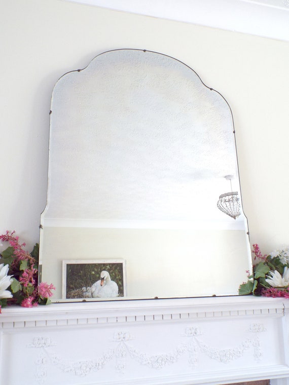 Large Vintage Mirror Art Deco Frameless Bevel Edge Feature Wall M422