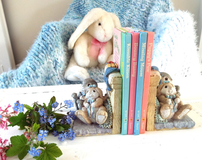 Serre-livres lapin mignon Serre-livres animaux mignons Serre-livres pour enfants Serre-livres pour chambre d'enfant Serre-livres lapin serre-livres vintage