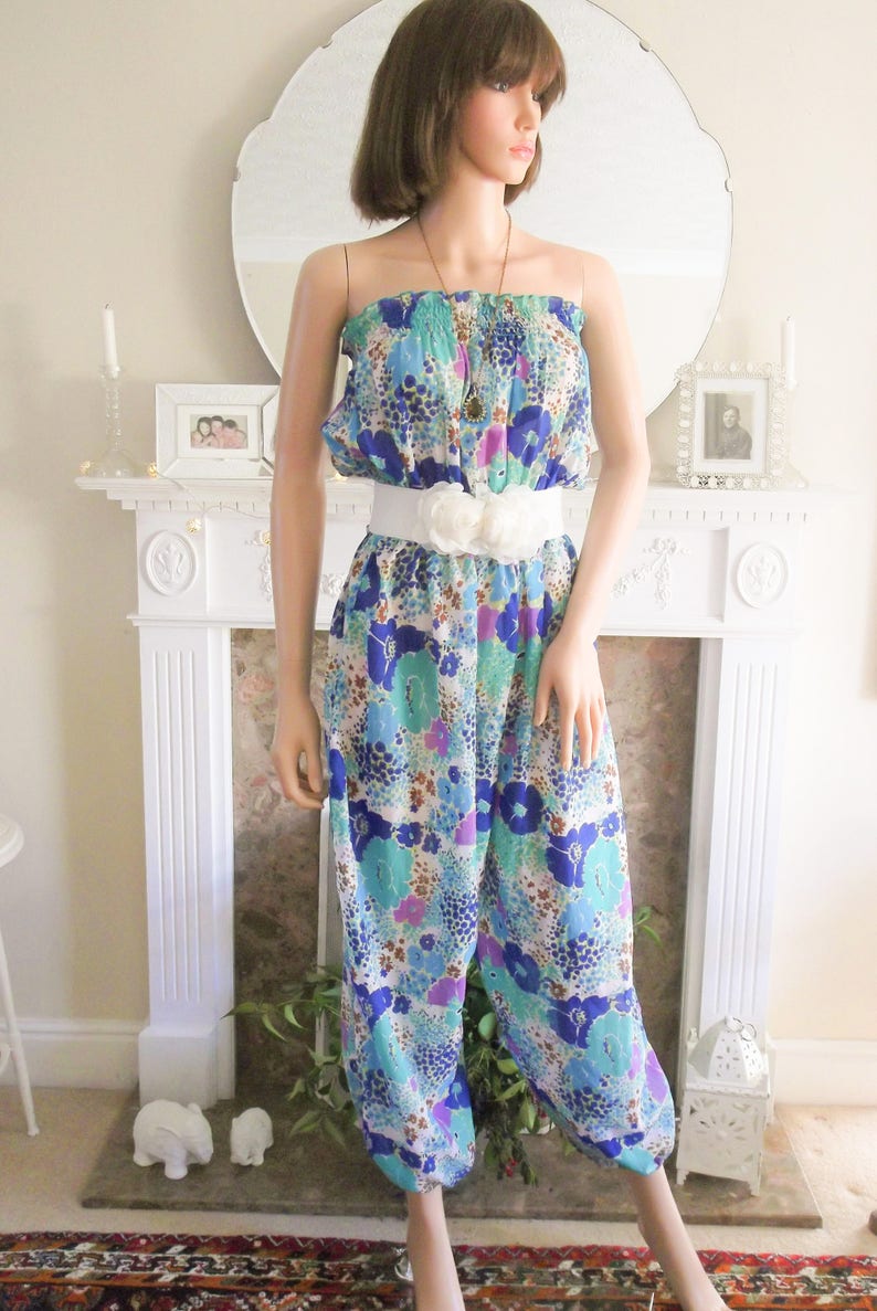 bright floral jumpsuit