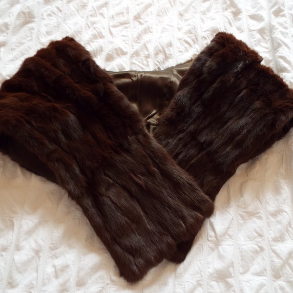Real fur stole 1920s/30s luxurious deep mahogany ermine wrap Dark brown ermine stole shawl Real fur wrap Mink wrap Bridal fur Wedding fur