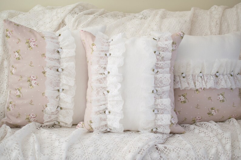 white lace throw pillows