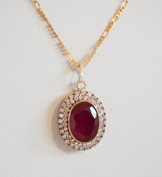 Red topaz best sale necklace