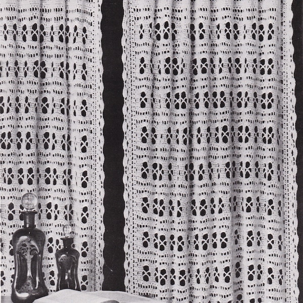 PDF crochet rideau rideaux filet vintage crochet motif pdf Téléchargement instantané motif uniquement pdf