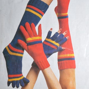 PDF socks with toes socks mittens mitts gloves vintage knitting pattern pdf INSTANT downloadpattern only pdf 1970s English only