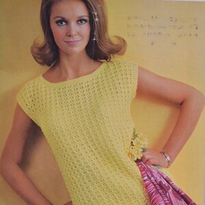 Vintage Knitting Pattern Blouse Top Short Sleeve Top Summer Top INSTANT ...