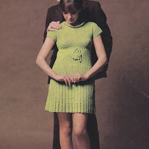 Womens crochet dress vintage crochet dress pattern dress pdf INSTANT download pattern only pdf 1970s English only