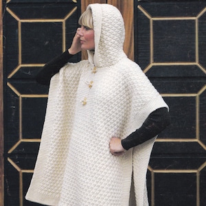 Womens hooded poncho pdf cover up tabard hooded woman&#39;s vintage knitting pattern pdf INSTANT download pattern only pdf English only