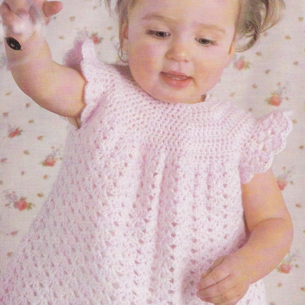 Robe pour bébé au crochet, modèle vintage au crochet, jolie robe pour bébé en pdf Téléchargement instantané du modèle pour bébé uniquement en pdf des années 1970, en anglais uniquement