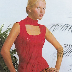 Vintage crochet pattern blouse top pdf INSTANT download pattern only pdf sleeveless English only