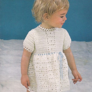 PDF crochet dress girl&#39;s vintage crochet pattern pdf INSTANT download pattern only pdf 1970s English only