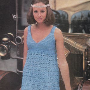 PDF crochet mini dress vintage crochet pattern pdf INSTANT download pattern only pdf with beaded bodice English only