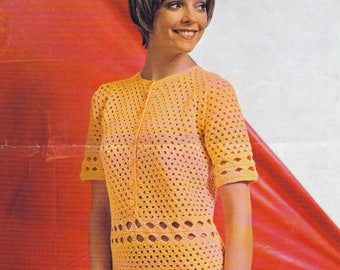 PDF crochet dress vintage crochet pattern pdf INSTANT download pattern only pdf openwork mini