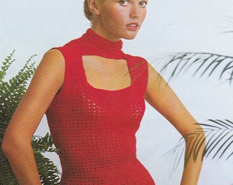 Vintage crochet pattern blouse top pdf INSTANT download pattern only pdf sleeveless English only