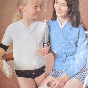 PDF ballet wraparound cardigan vintage knitting pattern ballet wrap INSTANT download jumper pattern only pdf girl's English only
