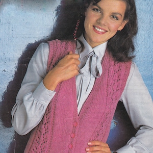 PDF vintage waistcoat knitting pattern vest lady&#39;s pdf INSTANT download pattern only pdf English only