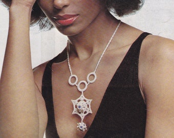 PDF crochet necklace and brooch vintage crochet pattern pdf INSTANT download jewelry jewellery pattern only pdf English only