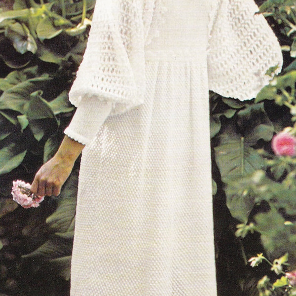 Modèle de robe de mariée en tricot PDF vintage