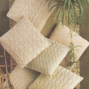 PDF aran cushion cushions vintage knitting pattern pdf INSTANT download pattern only pdf English only