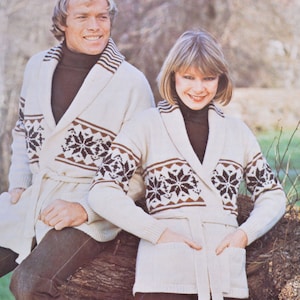 PDF unisex Starsky style jacket cardigan vintage knitting pattern pdf INSTANT download sweater pattern only pdf wrap around English only