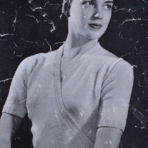 Ballet top knitted Royal Academy of Dance ballet top crossover cardigan vintage knitting pattern pdf INSTANT download only English only