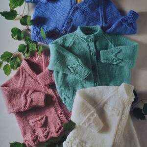 Kids cardigan PDF cardigans sizes 16 to 22 inches vintage knitting pattern pdf INSTANT download  pattern only
