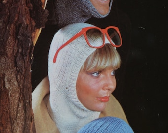 PDF family balaclavas balaclava vintage knitting pattern pdf INSTANT download pattern English only pdf 1970s mens womens kids English only