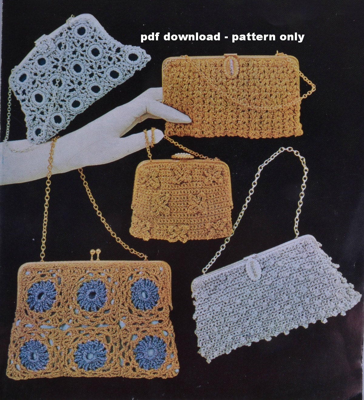 Vintage Crochet Pouch Bag