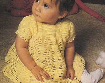 Baby pretty crochet dress vintage crochet pattern pdf INSTANT download baby pattern only pdf English only