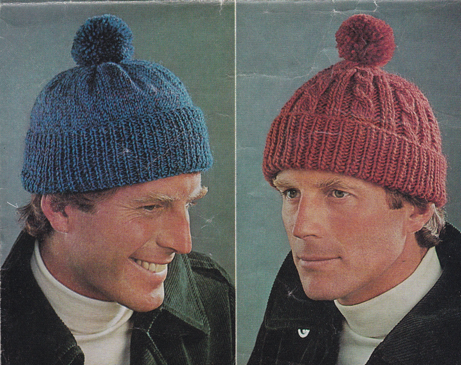 Vintage Knitting Pattern Men's Hat Hats Balaclava Peaked Cap Pdf