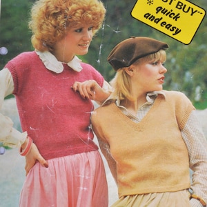 Seventies slipovers tank top slip over jumpers vintage knitting pattern pdf INSTANT download pattern only pdf 1970s English only