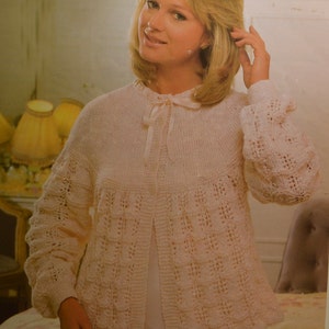 PDF womens bedjacket vintage knitting pattern bed jacket dressing jacket pdf INSTANT download 1970s English only