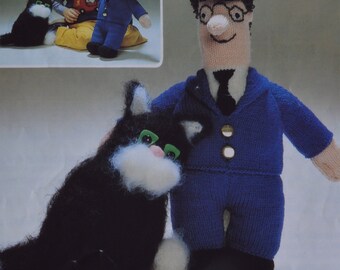 PDF gebreid Postman Pat en zijn kat patroon vintage breipatroon pdf download alleen patroon pdf jaren 1970 alleen Engels