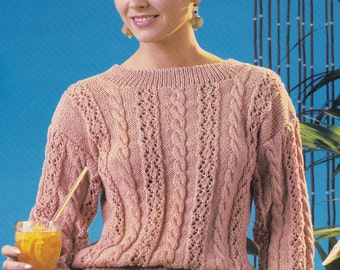 Vintage knitting pattern cable pattern sweater pdf INSTANT download pattern only pdf English only