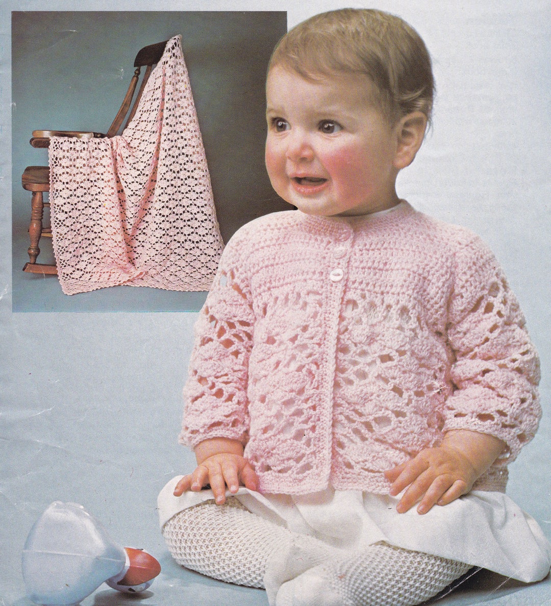 PDF Baby Crochet Matinee Jacket Pattern With Shawl Vintage Crochet