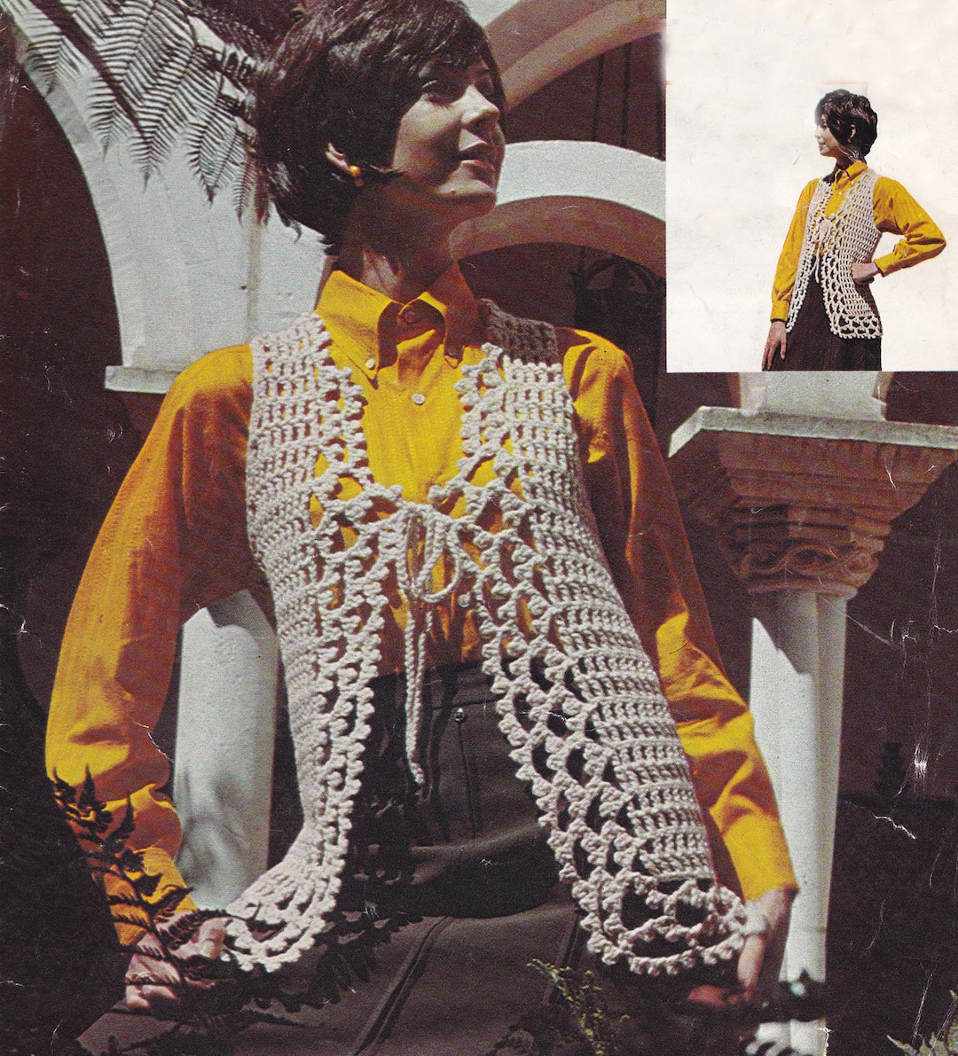 Womens Crochet Jacket Vintage Crochet PDF Pattern Crocheted Vest