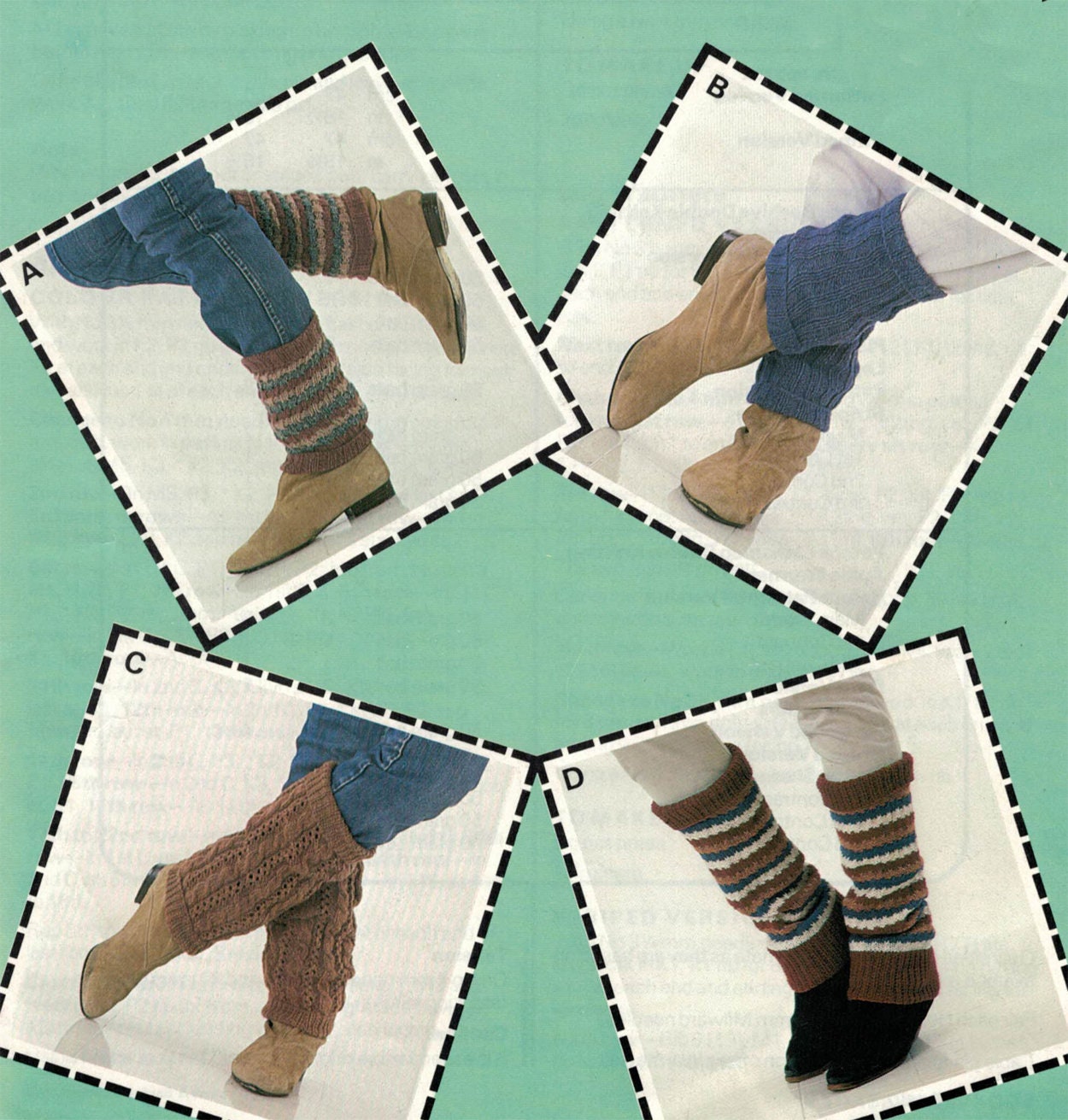 Leg Warmers Ankle Warmers Vintage Knitting Pattern Leg Warmers DK