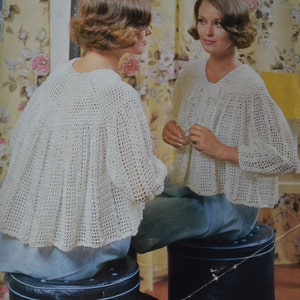 Womens crochet bedjacket vintage pattern crocheted bed jacket pdf INSTANT download pattern only pdf 1960s English only image 1