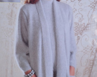 Vintage knitting pattern cardigan beret short sleeve sweater lady's pdf download pattern only pdf 1980s English only