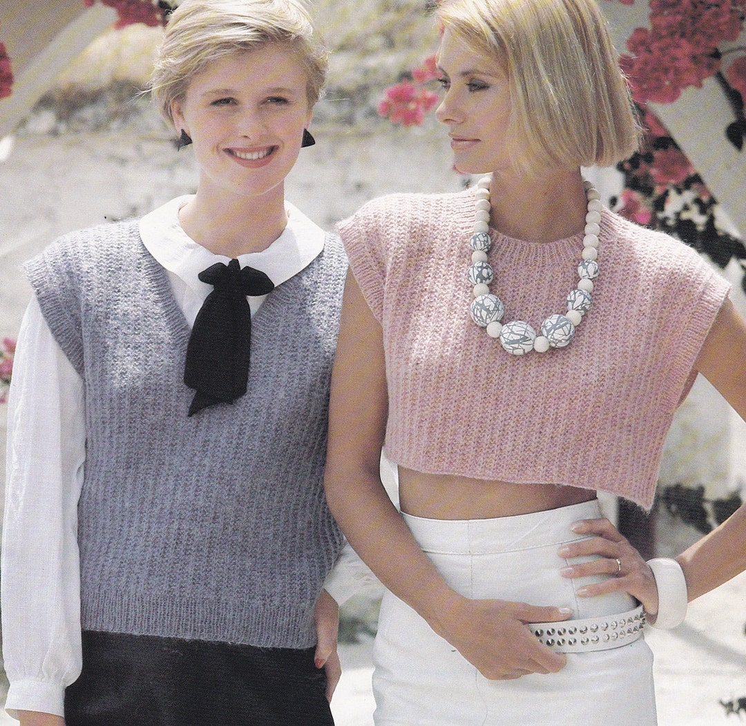 PDF Womens Crop Top Slip Over Slipover Vintage Knitting Etsy UK