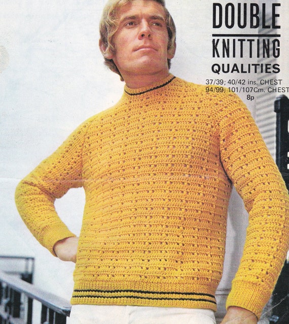 PDF Crochet Men's Sweater Jumper Vintage Crochet Pattern Pdf
