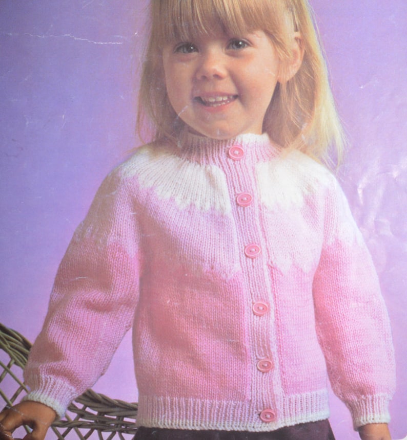 PDF Girls Yoked Cardigan Vintage Knitting Pattern Pdf INSTANT - Etsy