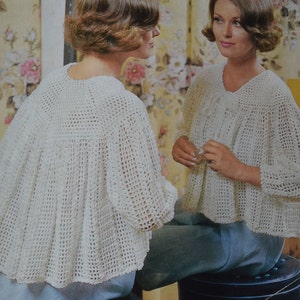 Womens crochet bedjacket vintage pattern crocheted bed jacket pdf INSTANT download pattern only pdf 1960s English only image 2