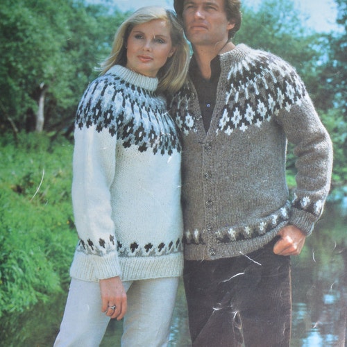 Fair Isle Sweater Adults Vintage Knitting Pattern Icelandic - Etsy Canada