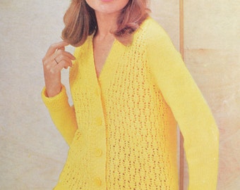 Vintage knitting pattern cardigan raglan jacket lady's pdf INSTANT download pattern only pdf 1960s English only