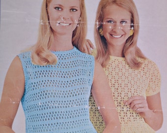 Cute crochet summer tops Vintage UK crochet pattern pdf download pattern only pdf 1960s in English only