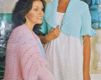 Womens shrug PATTERN wrap bed jacket sizes vintage knitting pattern pdf INSTANT download sweater pattern only 1970s English only