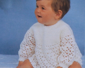 Vintage crochet pattern pretty matinee coat angel top pdf INSTANT download baby pattern only pdf